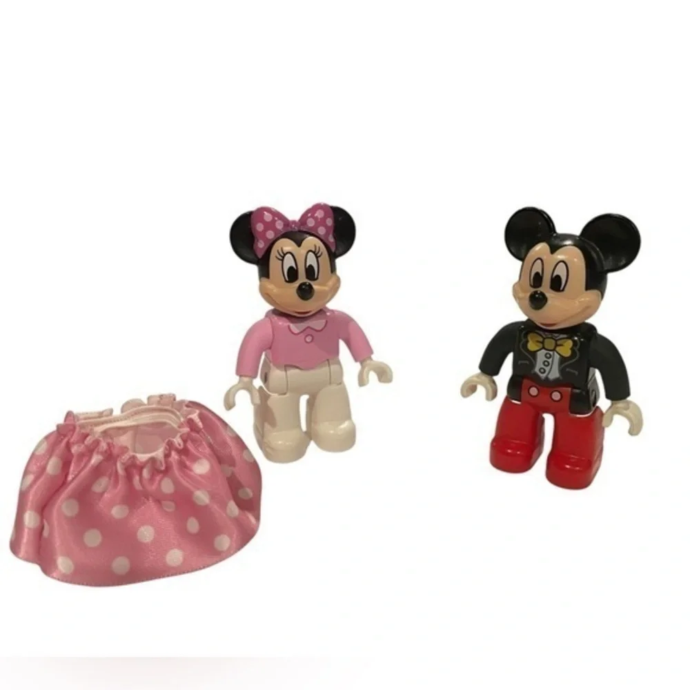 Lego Duplo Mickey Mouse Minnie Mouse Figures Pink Black Red Skirt Minifigures - Picture 4 of 4